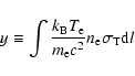 \begin{displaymath}y \equiv \int{\frac{k_{\rm B} T_{\rm e}}{m_{\rm e} c^2} n_{\rm e} \sigma_{\rm T} {\rm d}l}
\end{displaymath}