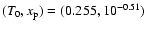 $(T_0, x_{\rm p}) = (0.255, 10^{-0.51})$
