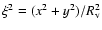 $\xi^2 = (x^2 + y^2)/R_{\rm v}^2$