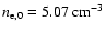 $n_{\rm e,0} = 5.07~{\rm cm^{-3}}$