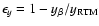 $\epsilon_y= 1 - y_{\beta}/y_{{\rm RTM}}$