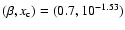 $(\beta, x_{\rm c}) = (0.7, 10^{-1.53})$