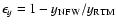 $\epsilon_y = 1 - y_{{\rm NFW}}/y_{{\rm RTM}}$