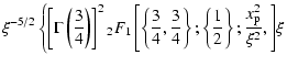 $\displaystyle \xi^{-5/2}
\left \{ \left [ \Gamma\left( \frac{3}{4} \right ) \ri...
...eft \{ \frac{1}{2} \right \}; \frac{x_{\rm p}^2}{\xi^2}, \right ]} \xi \right .$