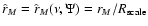 $\hat{r}_M = \hat{r}_M(\nu,\Psi)=
r_M/R_{\rm scale}$