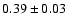 $ 0.39 \pm {0.03}$