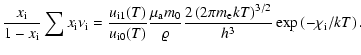 $\displaystyle \frac{x_{\rm i}}{1-x_{\rm i}}\sum x_{\rm i} \nu_{\rm i}=\frac{u_{...
...\left(2\pi m_{\rm e} kT\right)^{3/2}}{h^3}
\exp\left({-\chi_{\rm i}/kT}\right).$