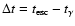$\Delta t = t_{{\rm esc}} - t_{\gamma }$