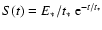$S(t) = E_{*}/t_{*} ~ {\rm e}^{-t/t_{*}}$