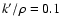 $k'/\rho = 0.1$