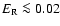 $E_{\rm R} \la 0.02$
