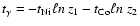 $t_{\gamma} = -t_{{\rm Ni}} \ell n ~ z_{1} - t_{{\rm Co}} \ell n ~ z_{2}$
