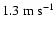 $1.3~\rm m~s^{-1}$