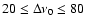 $20\le \Delta\nu_0 \le 80$