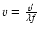 $v=\frac{v'}{\lambda f}$