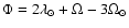 $\Phi =2 \lambda _{\odot }+ \Omega -3\Omega _{\odot }$