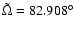 $\tilde{\Omega}=82.908^{\circ}$