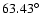 $63.43^{\circ}$