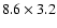 $8.6\times 3.2$