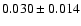 $0.030 \pm 0.014 $