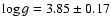 $\log g=3.85\pm0.17$