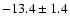 $-13.4\pm1.4$