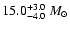 $15.0^{+3.0}_{-4.0}~M_\odot$