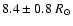$8.4\pm0.8~R_\odot$