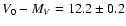 $V_0-M_V=12.2\pm0.2$