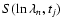 $S(\ln \lambda_n, t_j)$