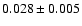 $0.028\pm0.005$