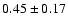 $0.45\pm0.17$