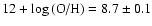 \(12+\log\textrm{(O/H)}=8.7\pm0.1\)
