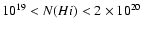 $10^{19}<N(H {\sc i})<2\times10^{20}$