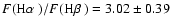 $F(\mbox{H$\alpha$ })/F(\mbox{H$\beta$ })=3.02\pm0.39$
