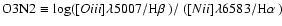 \({\rm O3N2}\equiv \log([O {\sc iii}]\lambda5007 / \mbox{H$\beta$ })/$ $ (
[N {\sc ii}]\lambda6583/\mbox{H$\alpha$ })\)