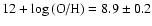 $12+\log\textrm{(O/H)}=8.9\pm0.2$
