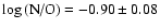 $\log\textrm{(N/O)}=-0.90\pm0.08$