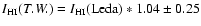 $I_{\rm HI}(T.W.) = I_{\rm HI}({\rm Leda})*1.04 \pm 0.25$