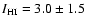 $I_{\rm HI}=3.0\pm1.5$