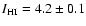 $I_{\rm HI}=4.2\pm0.1$