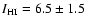 $I_{\rm HI}=6.5\pm1.5$