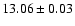 $13.06\pm 0.03$