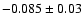 $-0.085\pm 0.03$