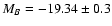 $M_B=-19.34\pm 0.3$