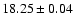 $18.25\pm 0.04$