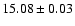 $15.08\pm 0.03$
