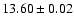 $13.60\pm 0.02$
