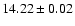 $14.22\pm 0.02$