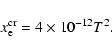 \begin{displaymath}x_{\rm e}^{\rm cr}=4\times 10^{-12}T^2.
\end{displaymath}
